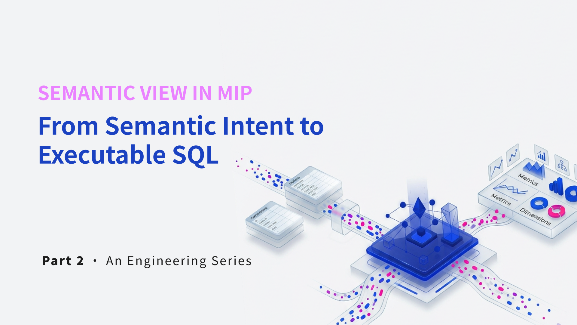 Discover how Semantic View in MirrorShipIntelligence Platform (MIP) turns defined metricsand dimensions into executable SQL. Learn howsemantic queries establish grain, apply filtersand support inspection of expanded SQL andjoin topology.